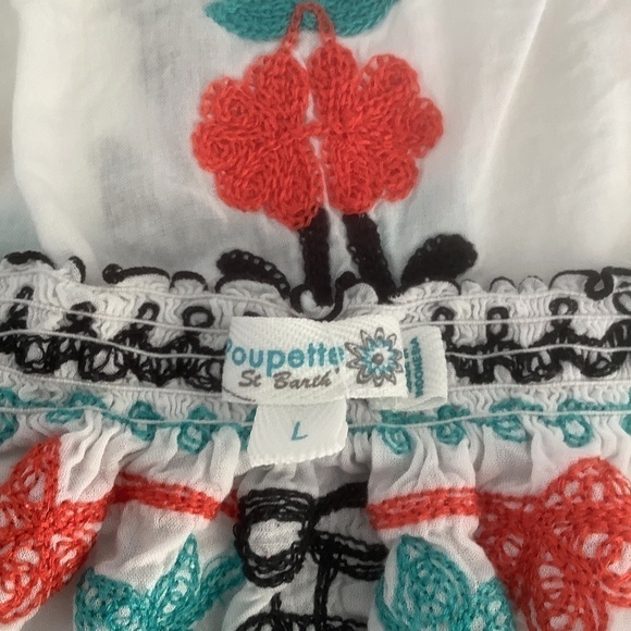 POUPETTE ST BARTH Floral Embroidered 3/4 Sleeve Blouse L‎ - Picture 7 of 16